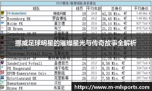 挪威足球明星的璀璨星光与传奇故事全解析